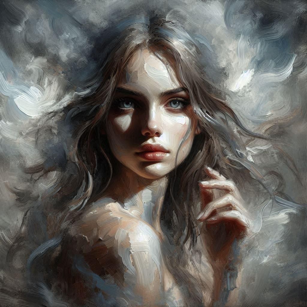 Abstract Oil Painting with Vibrant Colors