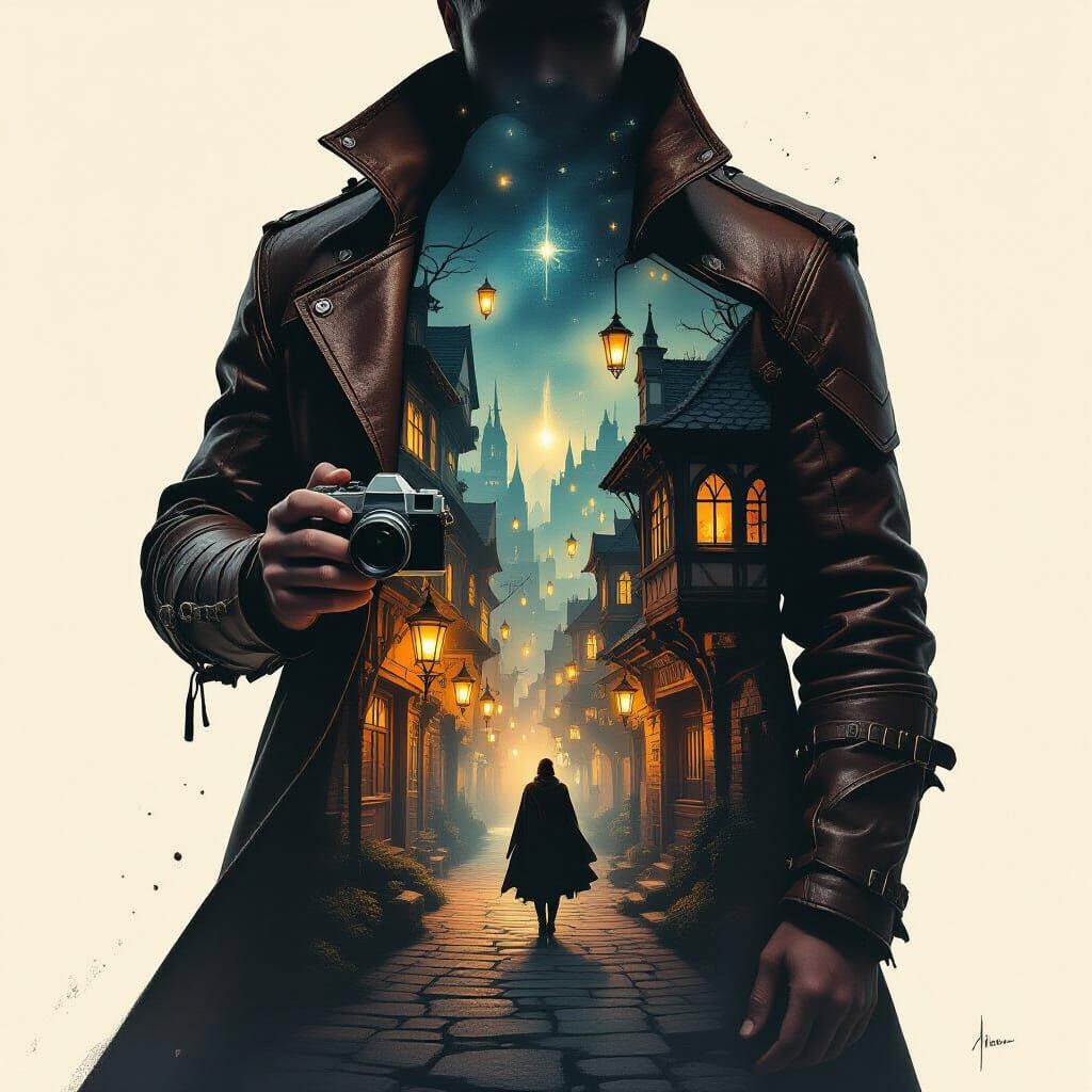 Fantasy Traveler Double Exposure Painting