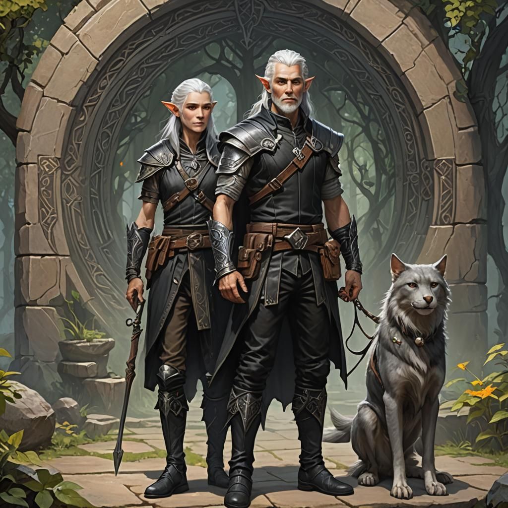 Elven Druid with Phynxkin Companion