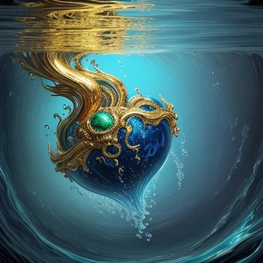 Surreal Water Elemental Emerges from Water Droplet