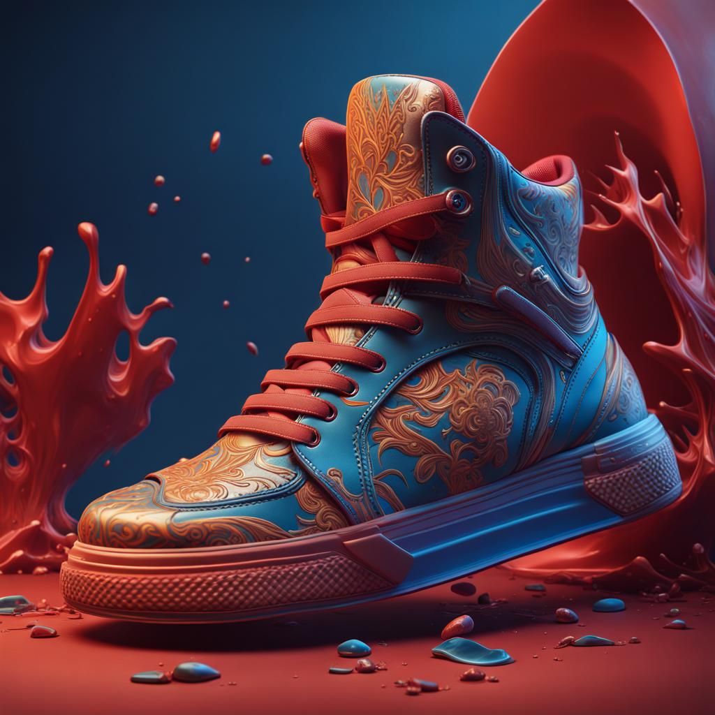 Creative Shoes Advertisement Poster in Detailed Matte Style