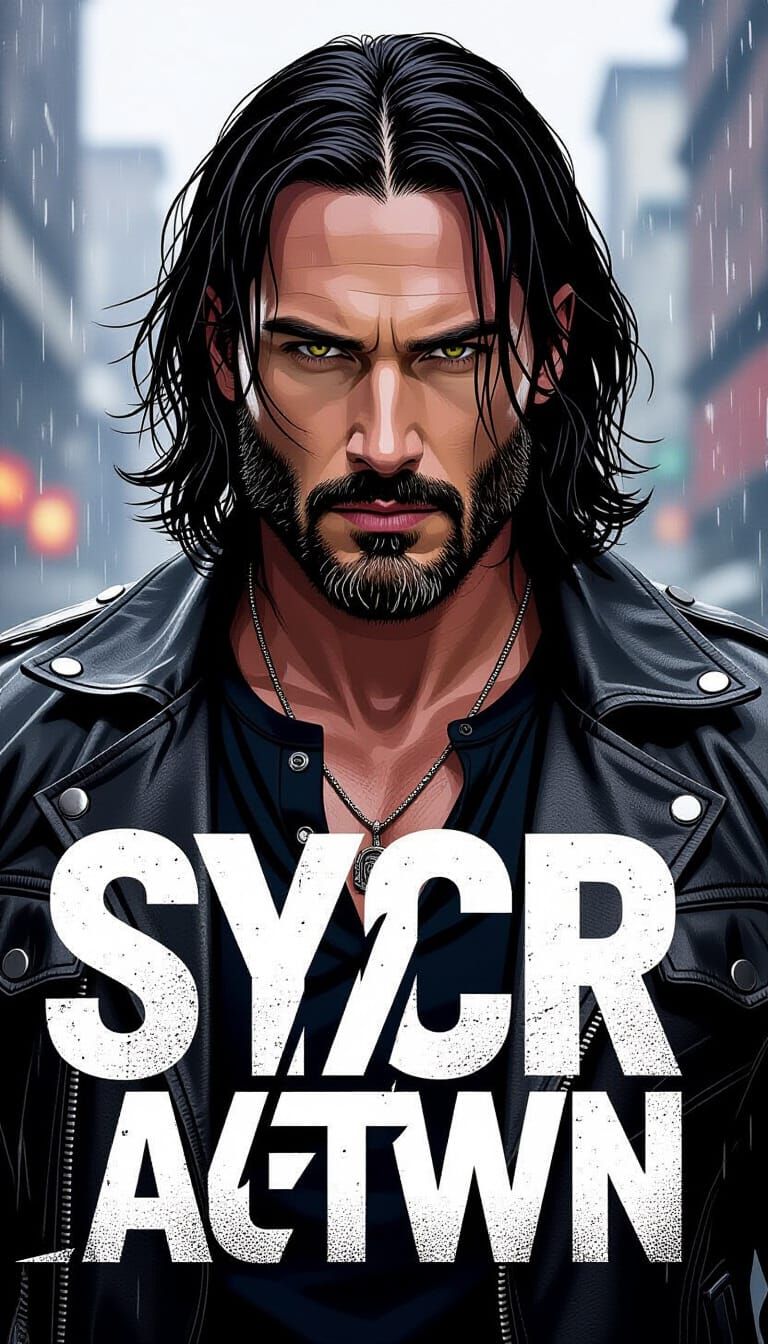 Charismatic Musician in Urban Action Movie Scene