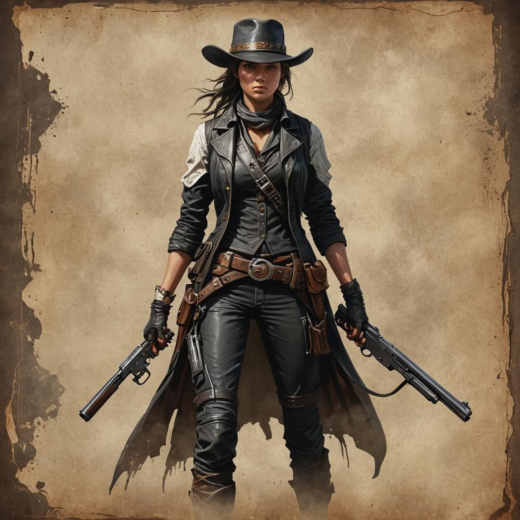 Female Gunslinger in the Old West