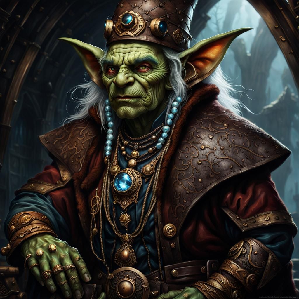 Dark Fantasy Goblin Shaman Casting Ice Shard