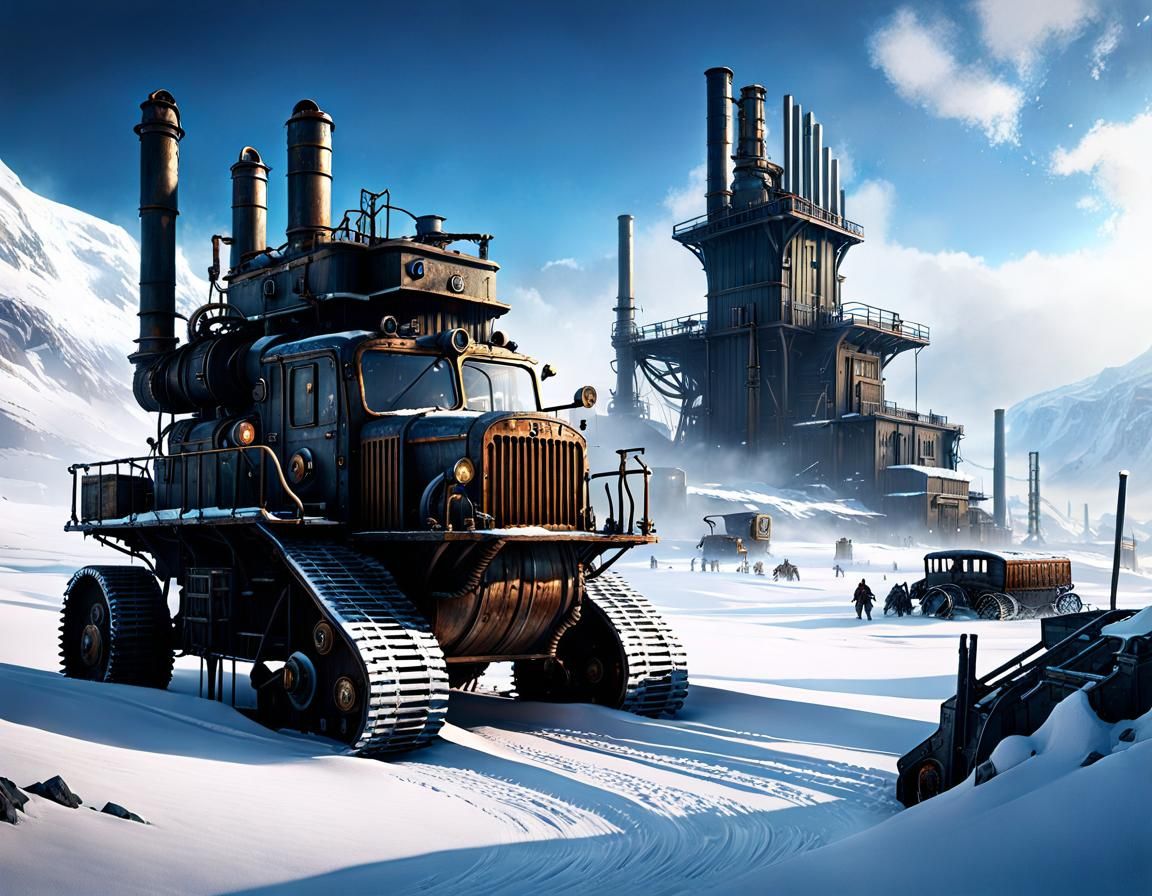 Post-Apocalyptic Tundra in Frostpunk Style