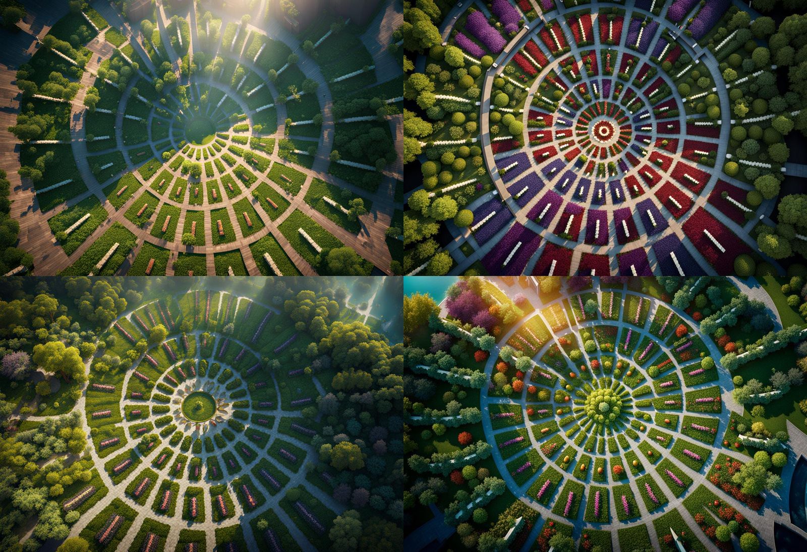 Controlnet test - Aerial shot of a garden