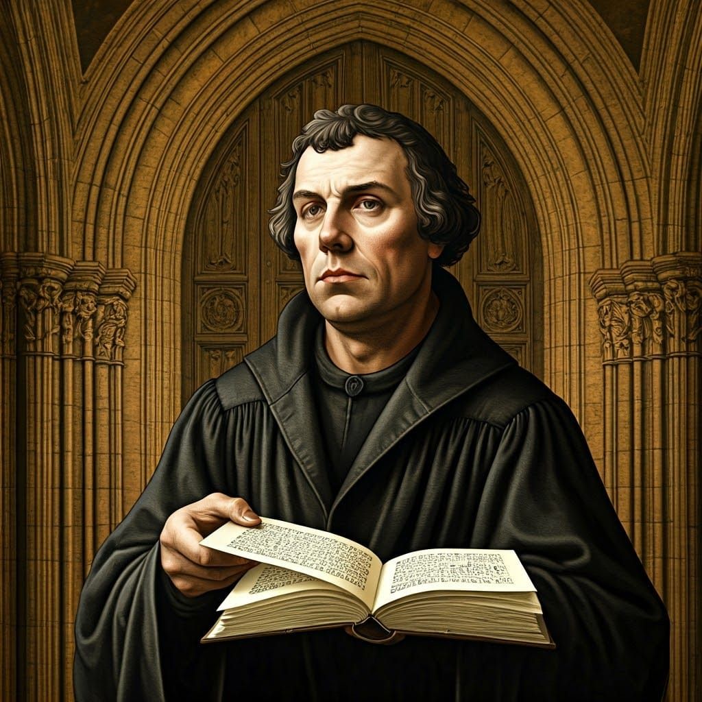 Martin Luther Posts Ninety-Five Theses on Cathedral Door in ...