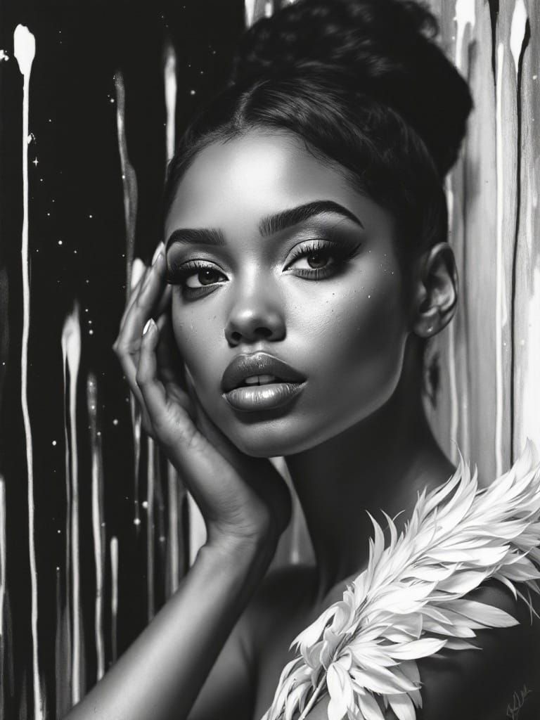 Monochromatic Portrait in Hyperrealism Pencil and Ink