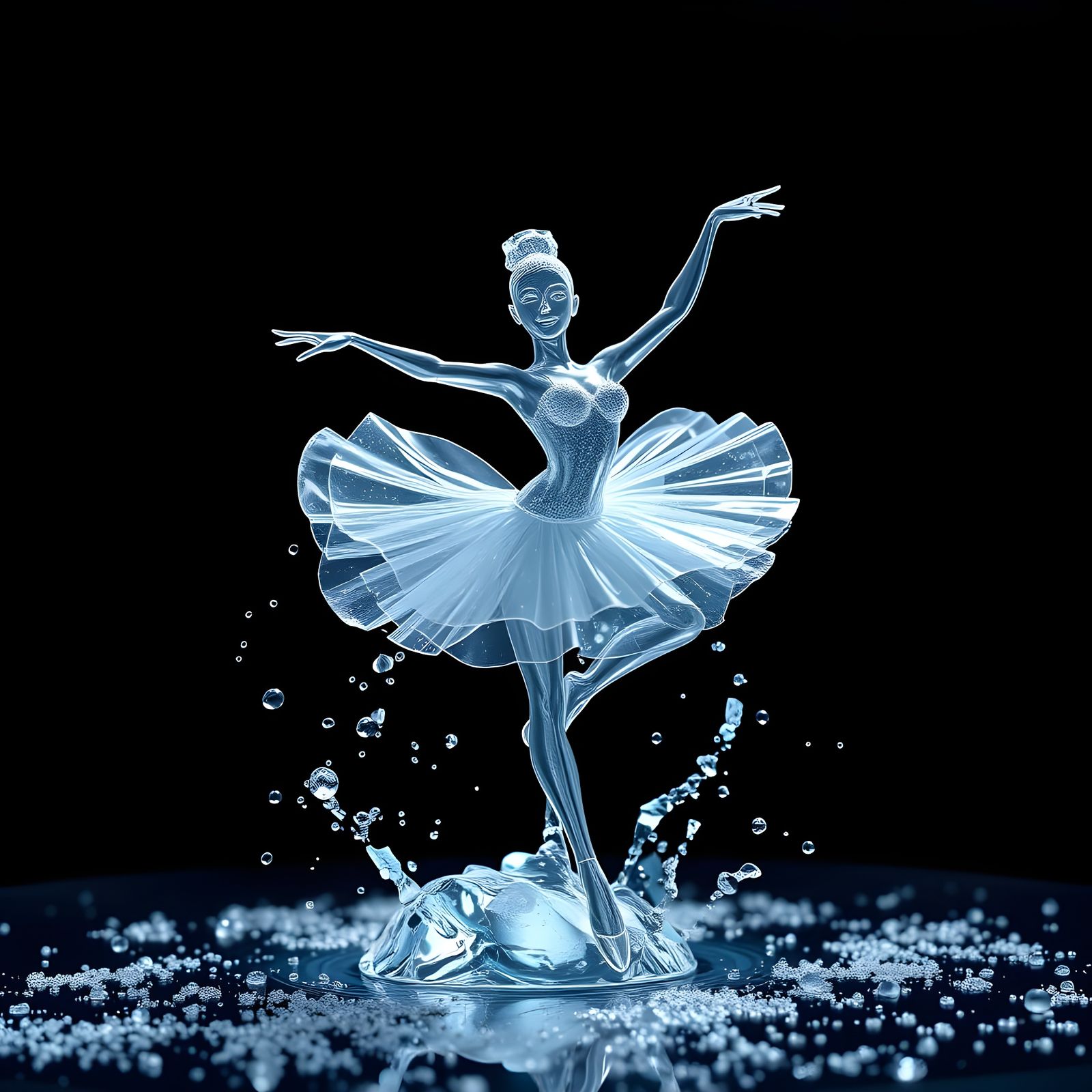 Weightless Ballerina in a Velvet Night Sky