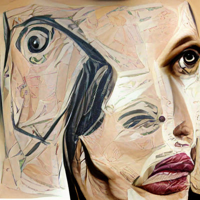 Abstract Portrait in Cubist Style