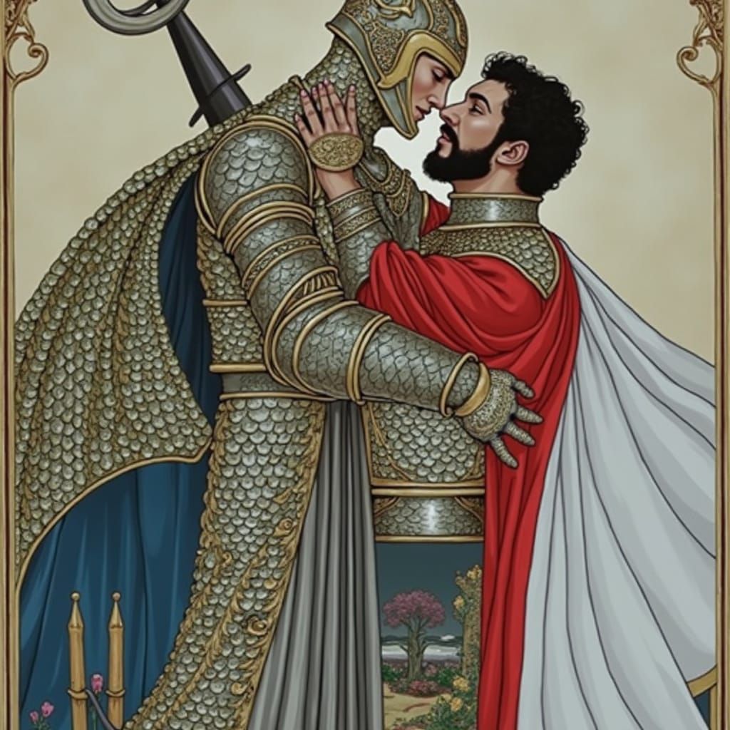 Chivalrous Dragon Knights in Golden Light