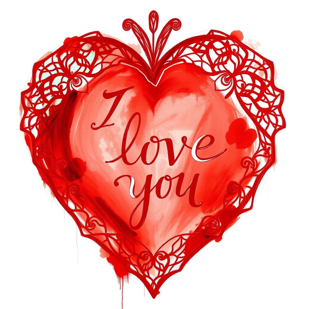 Intricate, Abstract Heart Art in Vibrant Colors