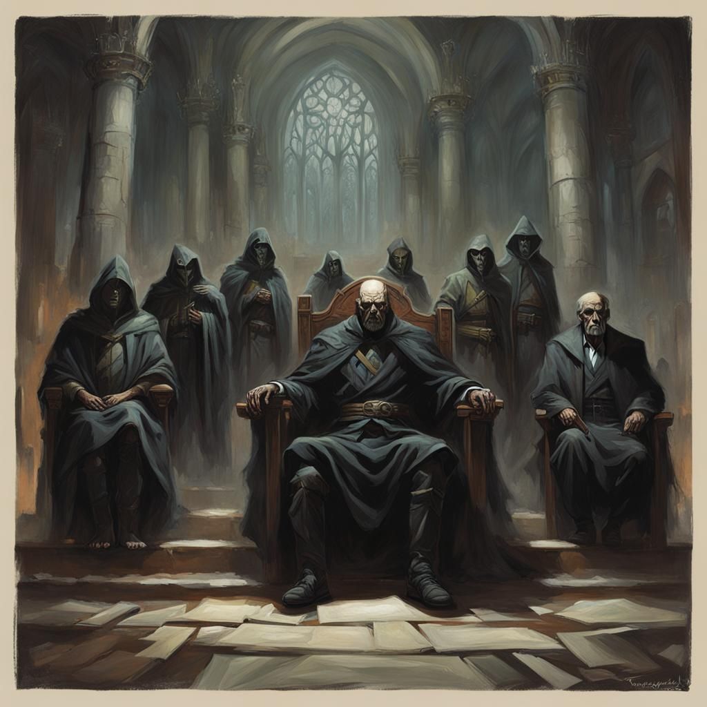 Sinister Elder Council, Dark Fantasy Art