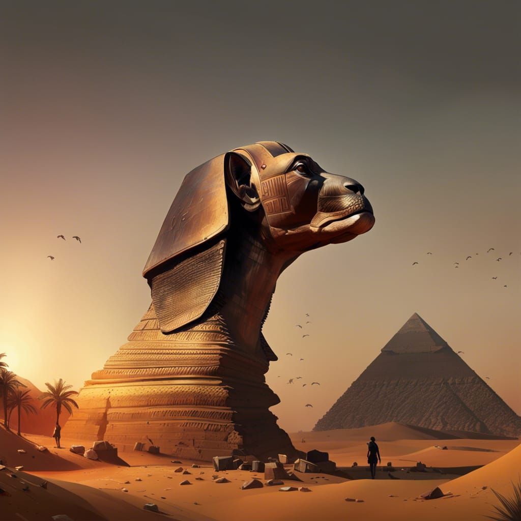 The Great Sphinx of Giza at Sunset