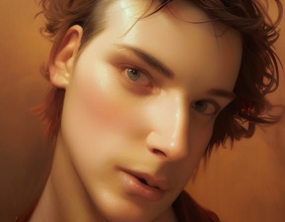 Narcissus Portrait in Hyperdetailed Splash Art Style