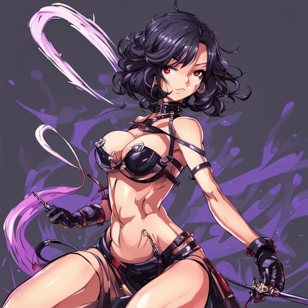 Domina with Whip in Anime NFT Style