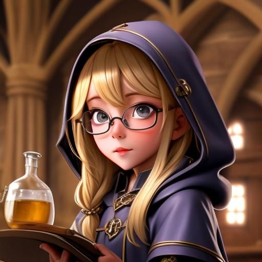 Hooded Alchemist in Renaissance Baroque Style