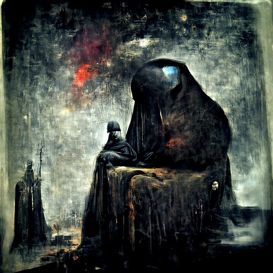 Abstract Portrait of Unbearable Sadness in Gothic Style