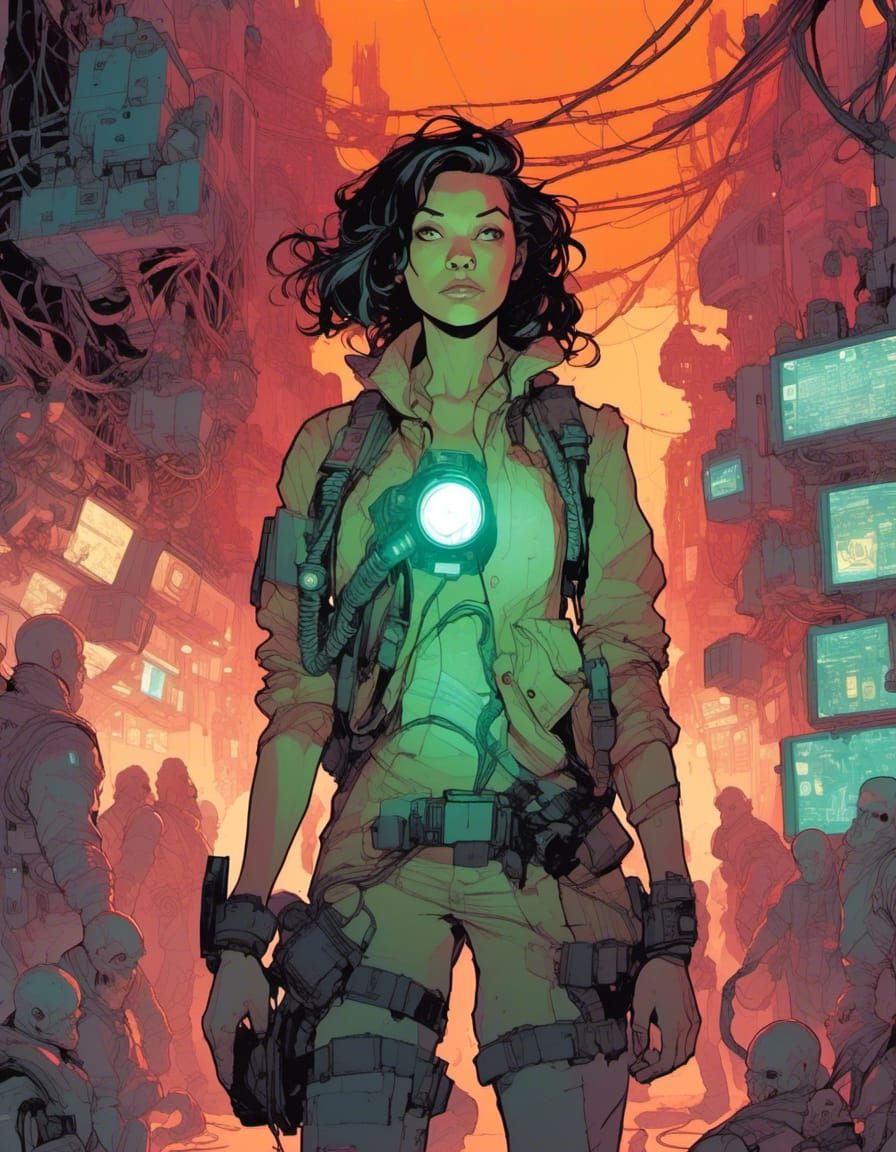 Apocalypse Survivor in Cyberpunk Sewer