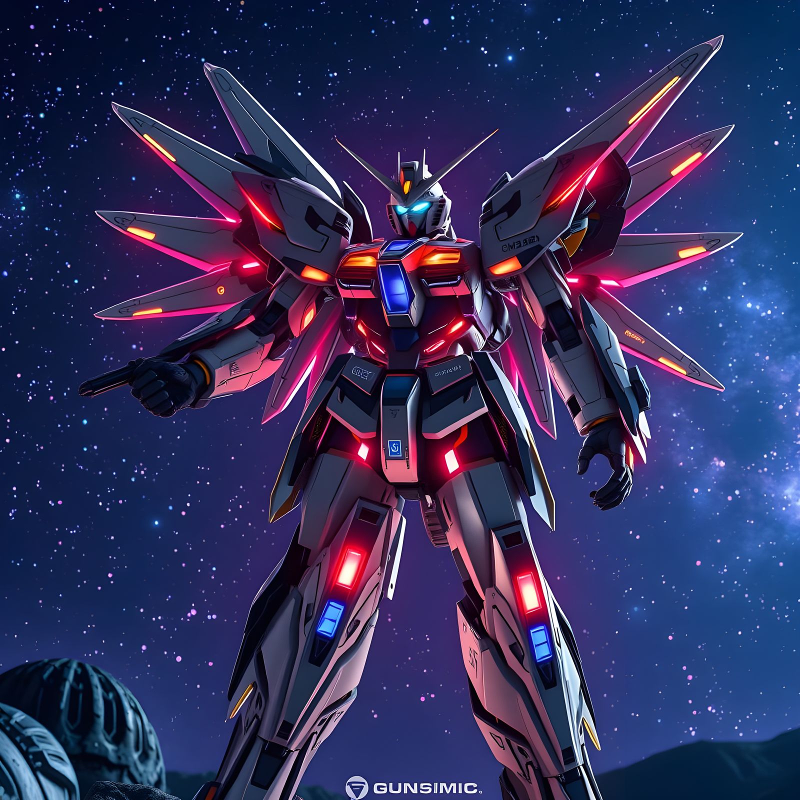 Cosmic Gundam Exia Repair III in High Contrast Fine Grain Ar...