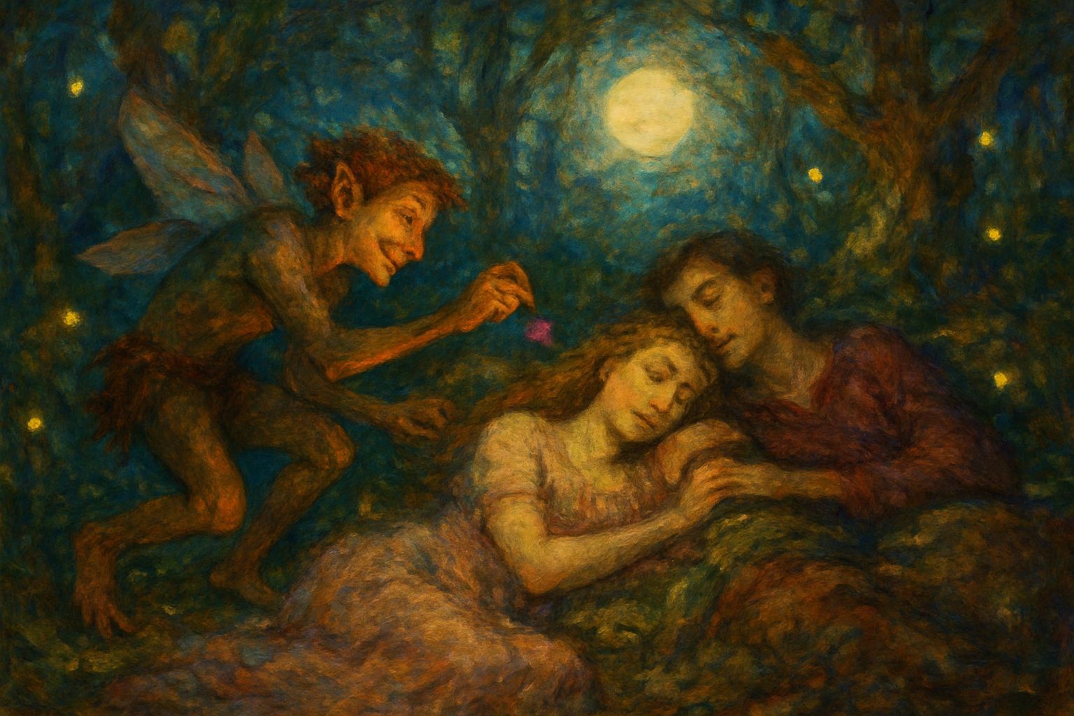 Puck's Mischief: A Midsummer Night's Dream Scene