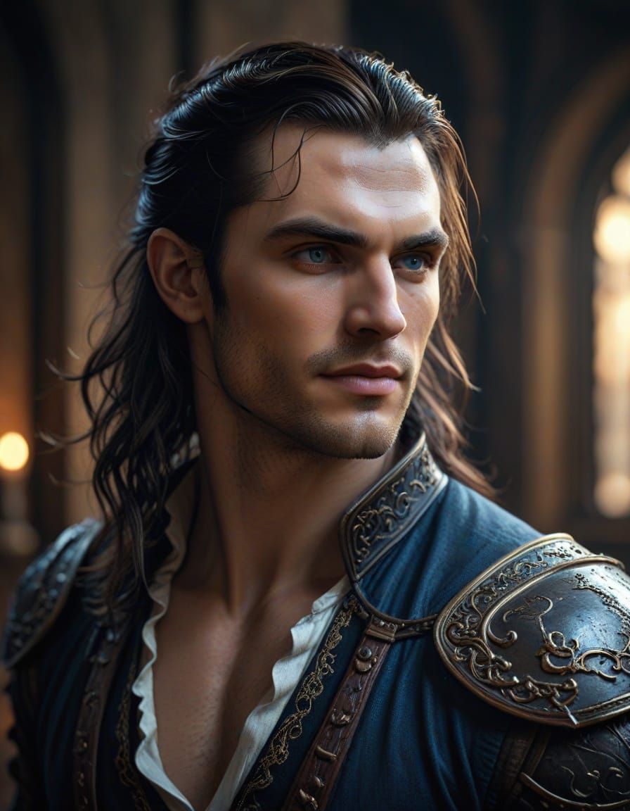 Vampire Kings Guarding Woman in Irish Castle Bedroom