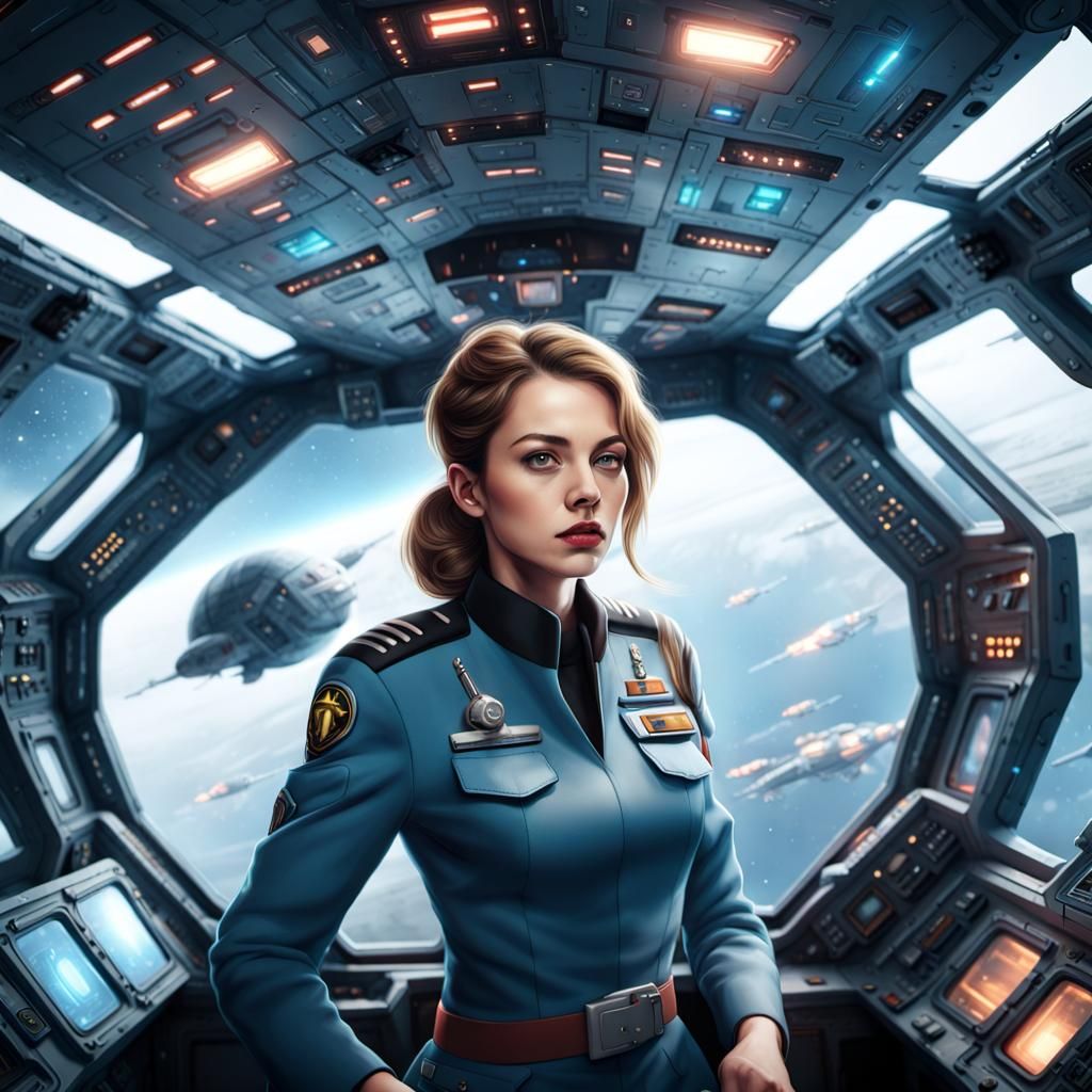 Woman Pilot in Spaceship During Interdimensional War