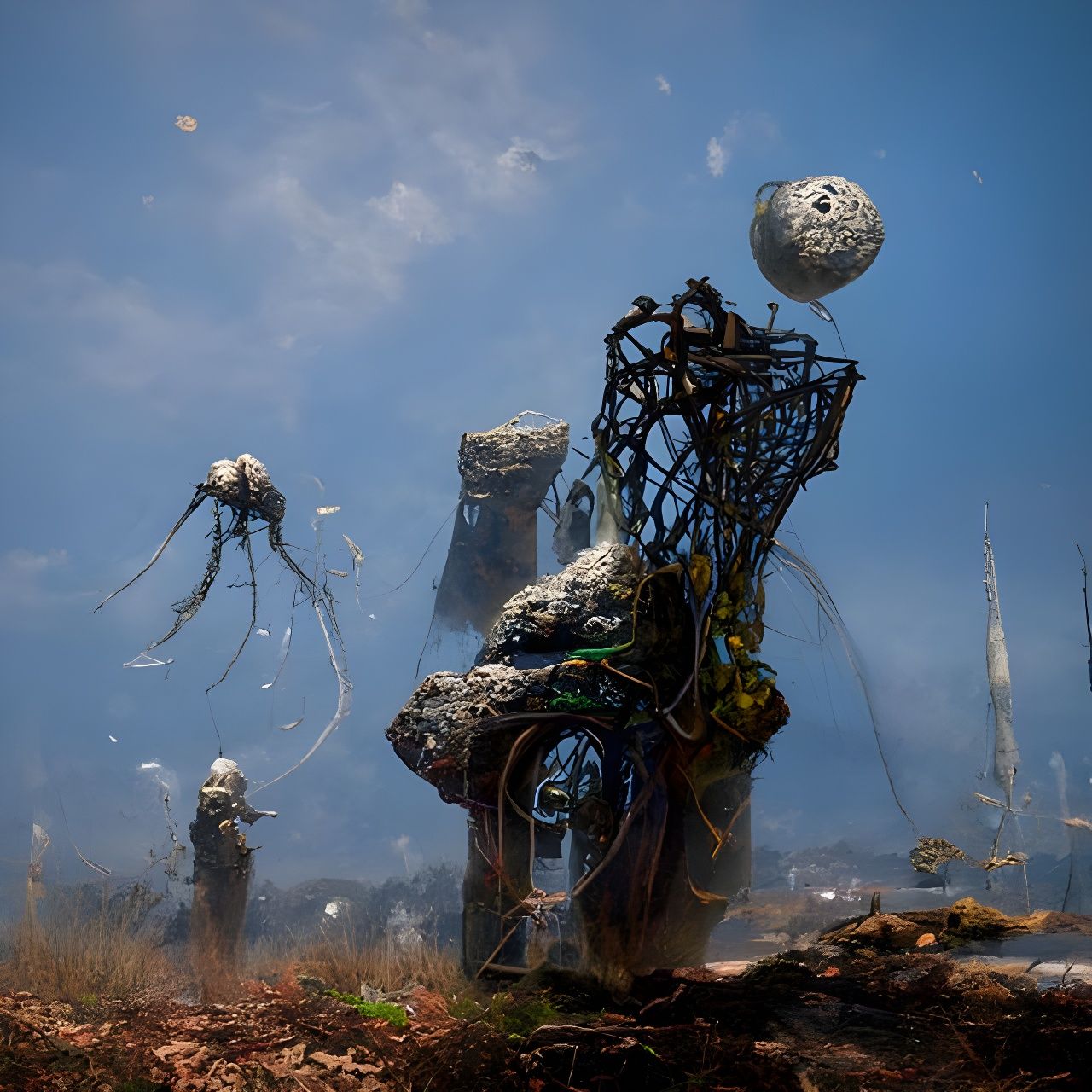 Ancient Ruins Trapped: A Hyperrealistic Digital Painting