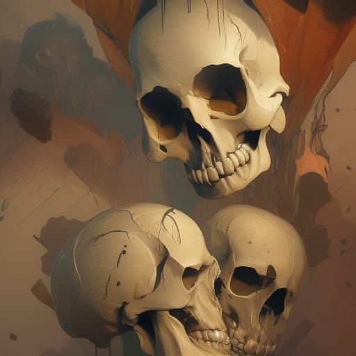 Pile of Skulls: Hyperdetailed Artstation Portrait