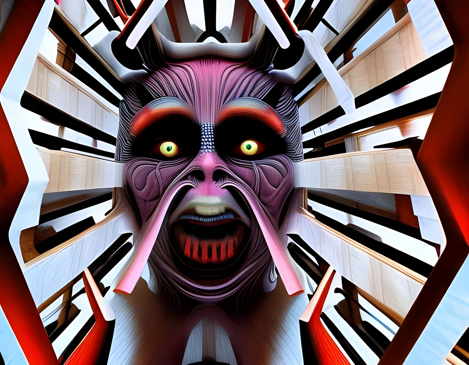 Mutant Clowns' Circus of Death in Giger Style