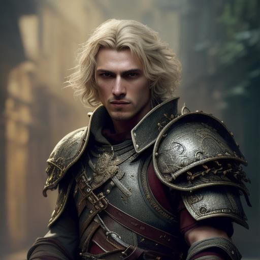 Ash Blonde Teen in Chainmail, Dark Fantasy Art