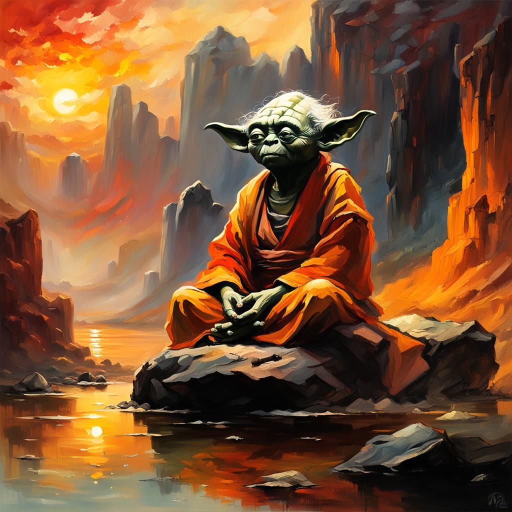 Yoda in lotus position