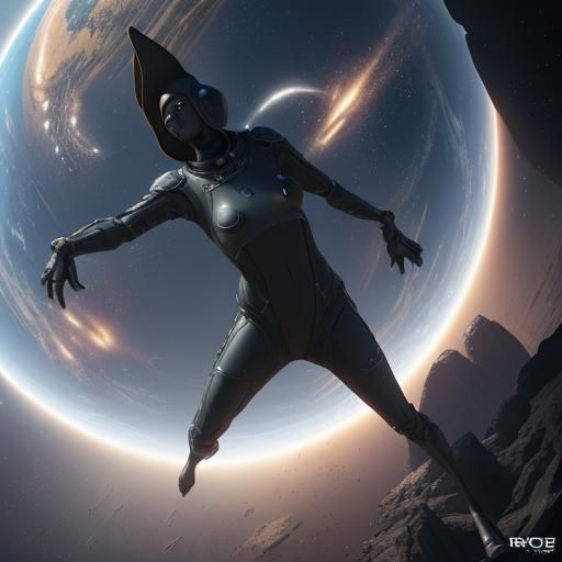 Happy Doberman Dog Astronaut in Outer Space