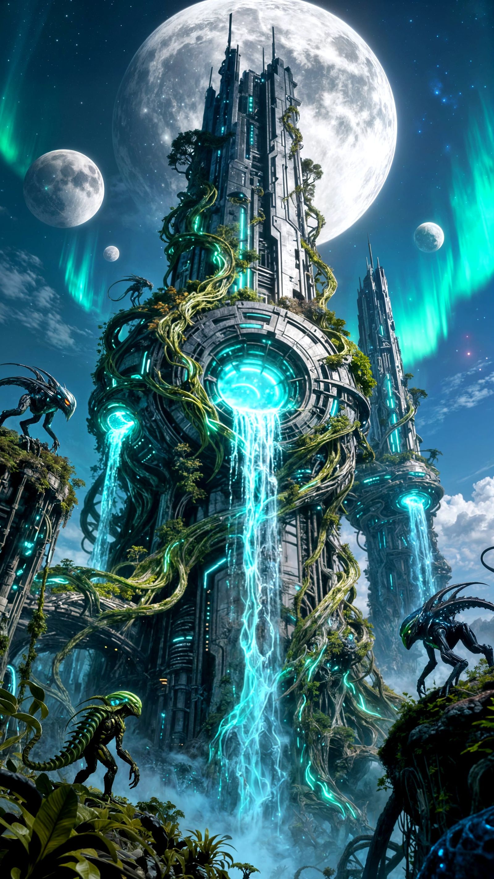 Alien Organic Megastructure with Biomechanical Cores