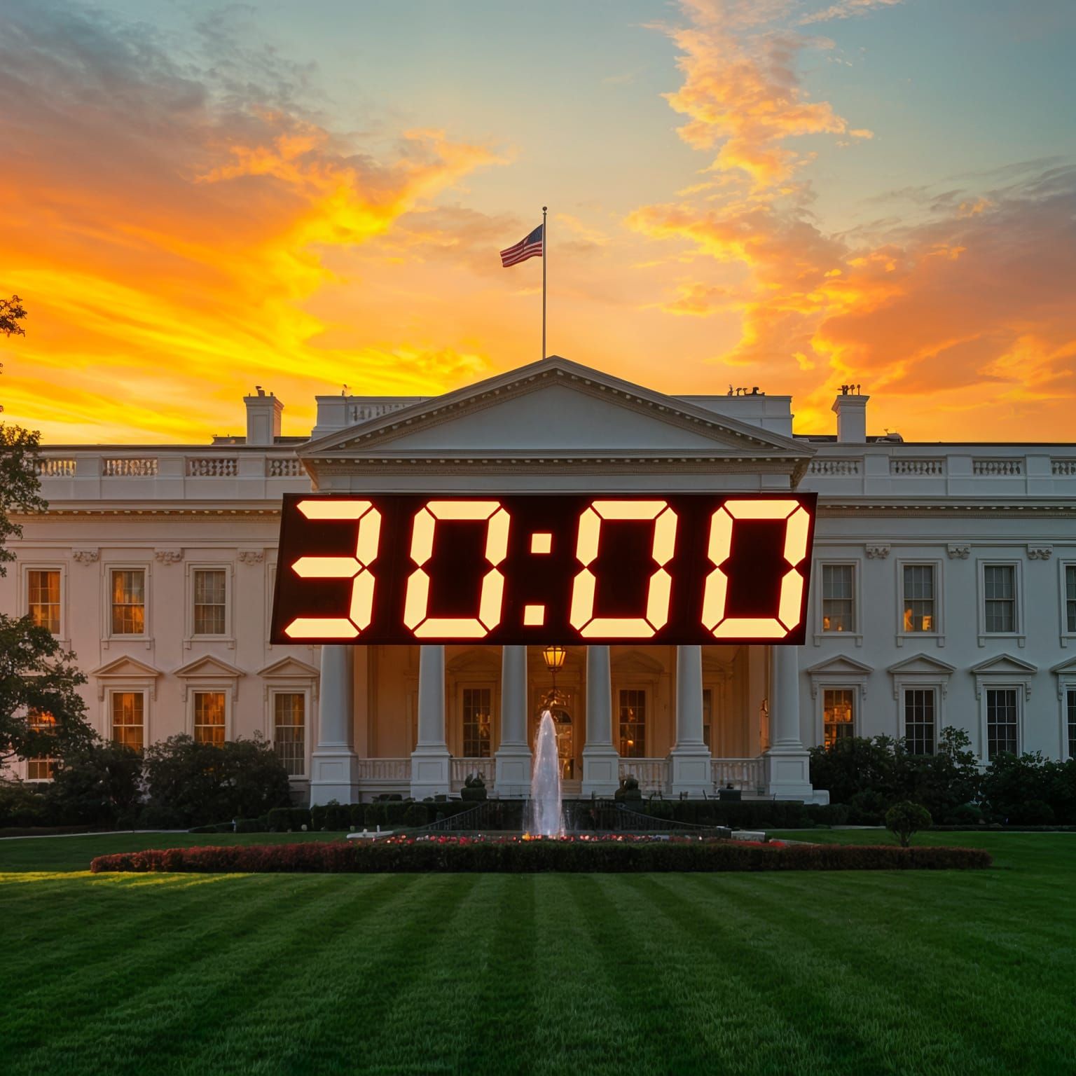 Burning Sunset Countdown: 30 Hours to Government Shutdown