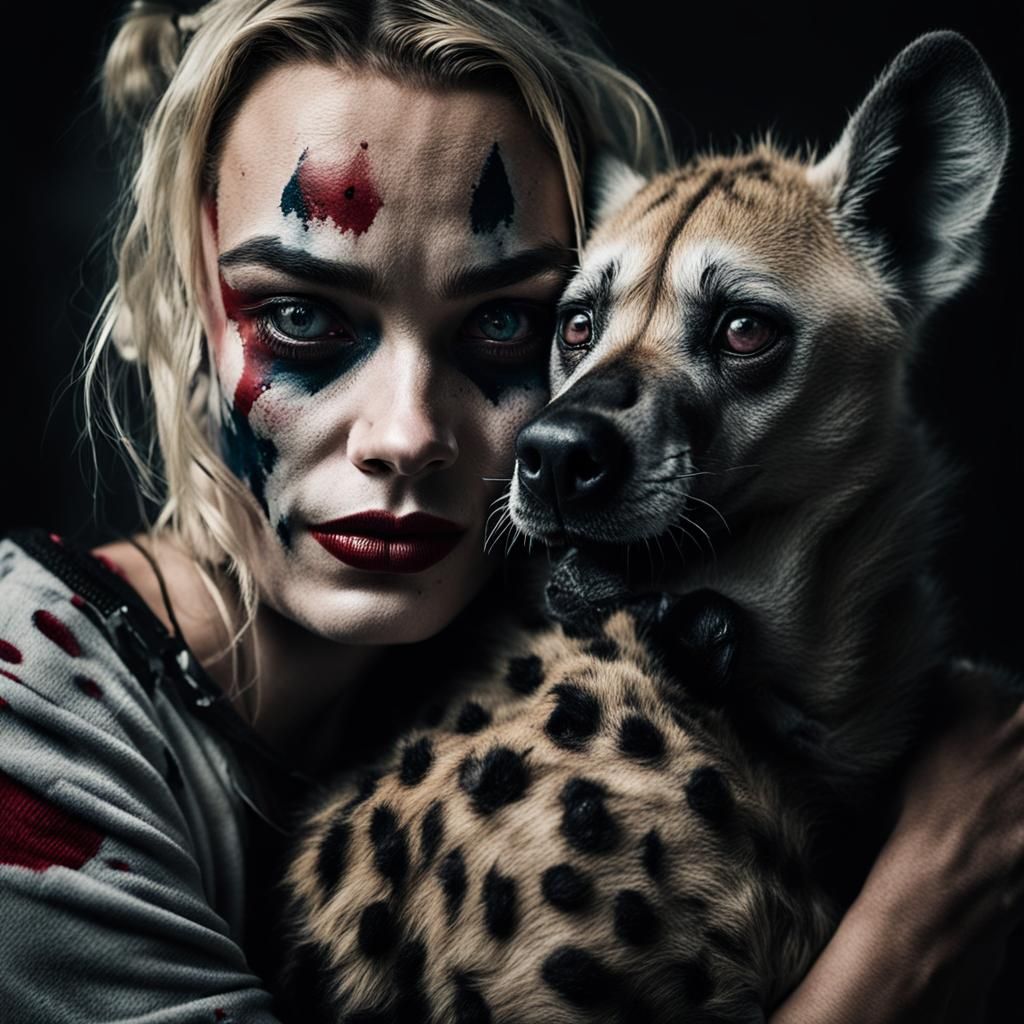Harley Quinn and Hyena Portrait
