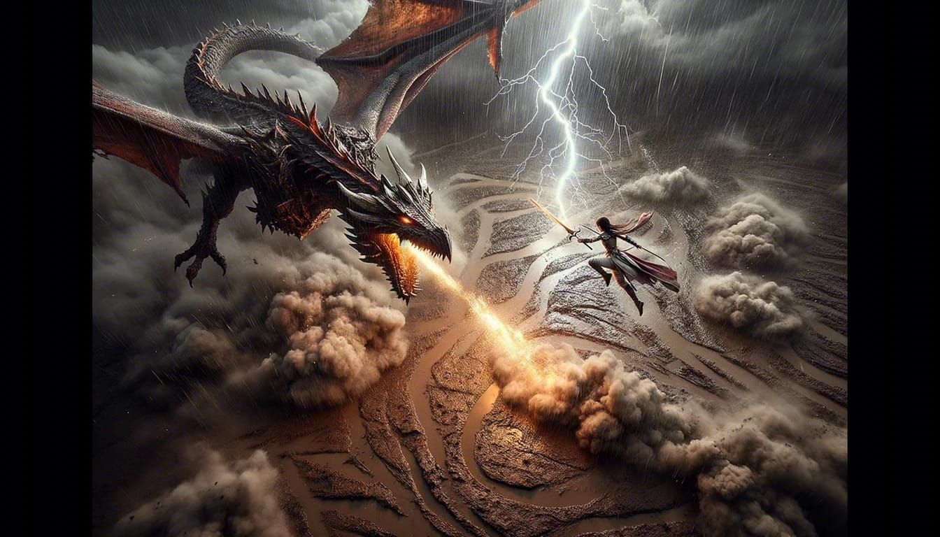 Epic Dragon Battle in the Skies