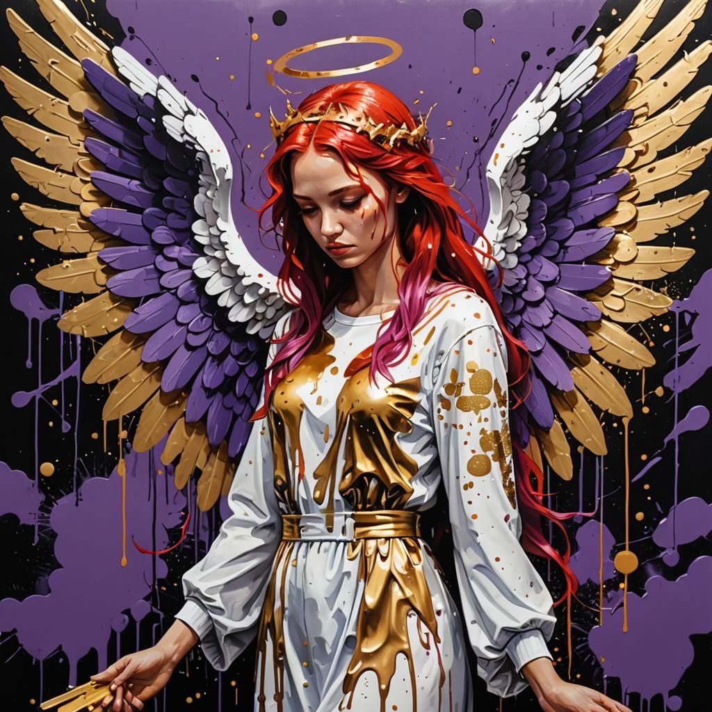 Biblically Accurate Angel in Graffiti Art Style