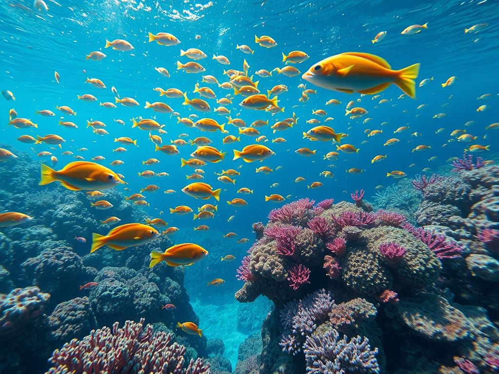 Vibrant Underwater Oasis in Hyper-Realistic Digital Art