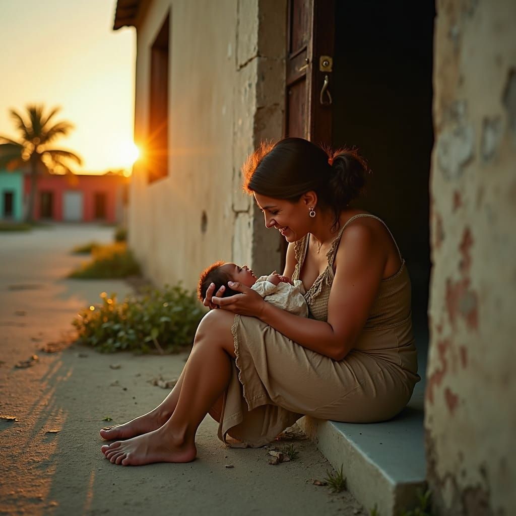 Tender Moment: Mother and Child in Cuba