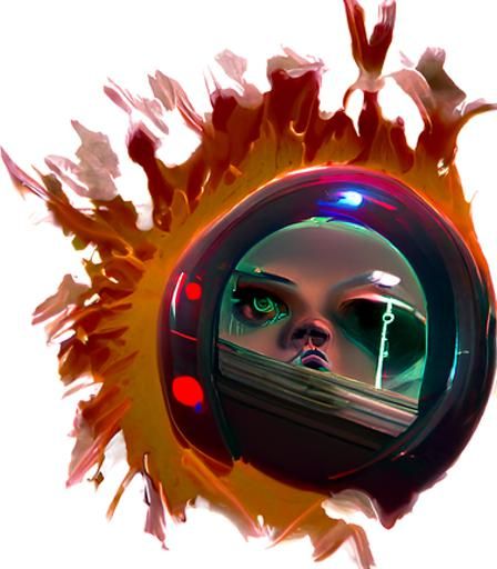 Surreal Eye in Retro Sci-Fi Style
