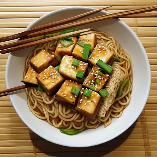 Authentic Asian Noodles with Chopsticks