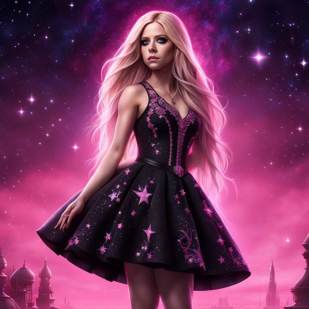 Hyperrealistic Portrait in Pink Dress, 3D Digital Art