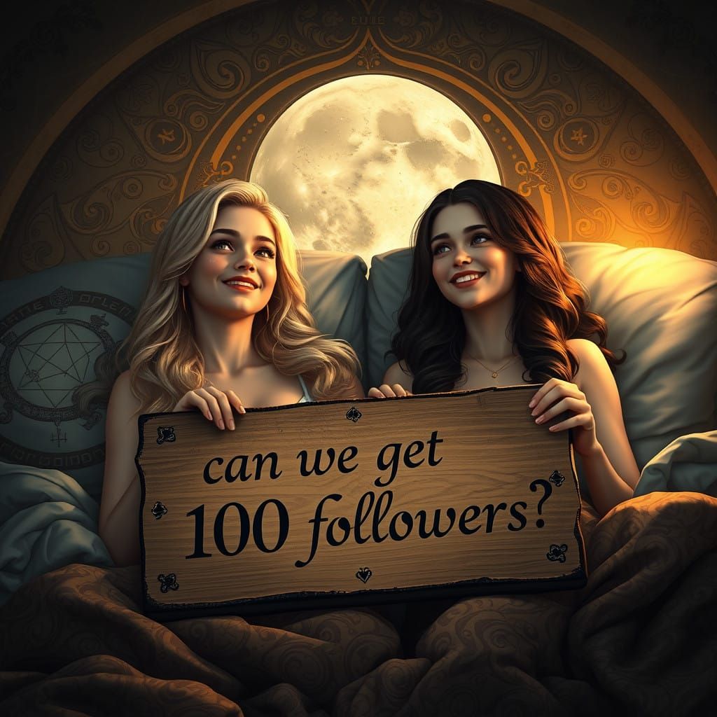 Whimsical Girls in a Lavish, Moonlit Dreamscape