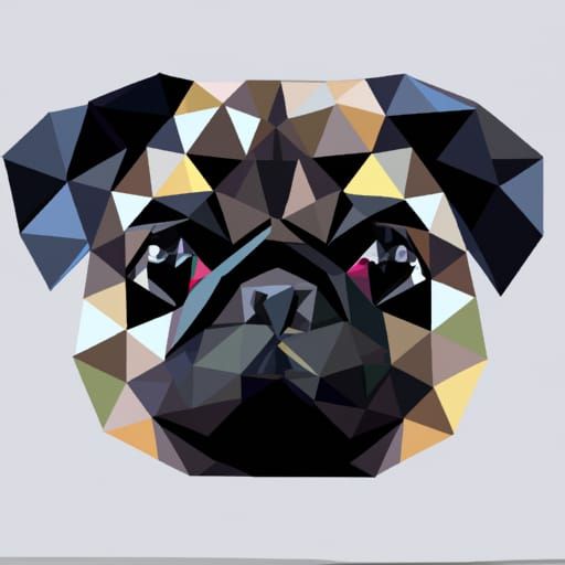 Geometric Pug: Abstract Dog Portrait