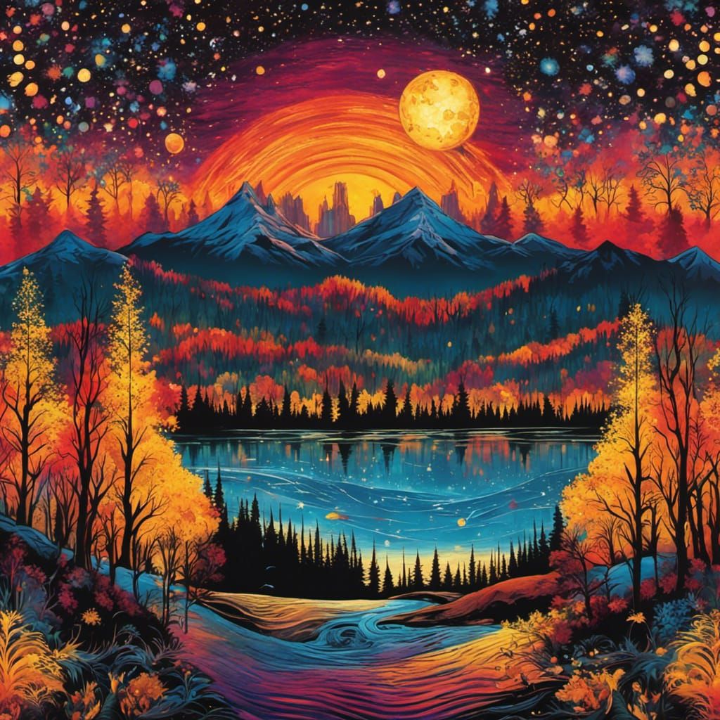 Gothic Frozen Lake in Tim Burton Style