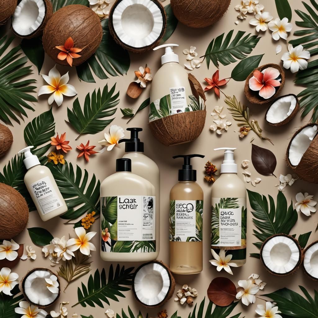Eco-Friendly Coconut Products in Golden Light