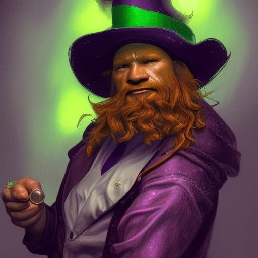 Hyperrealistic Leprechaun Portrait with Gold