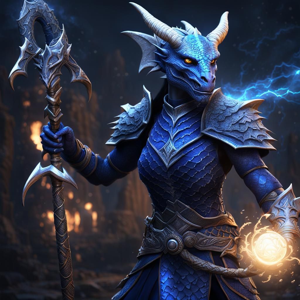 Dragonborn Sorceress with Lightning Magic