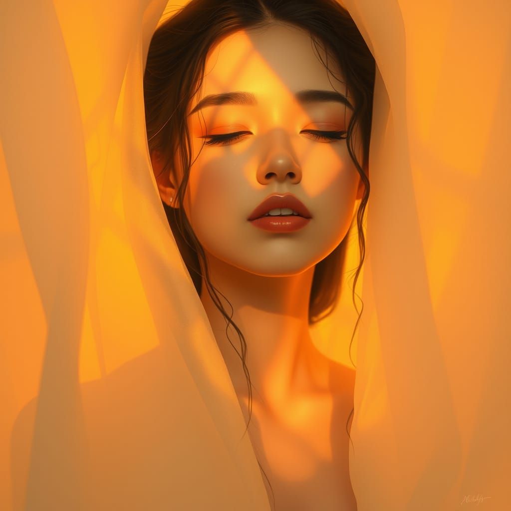 Woman in Golden Light: Embodiment of Trust